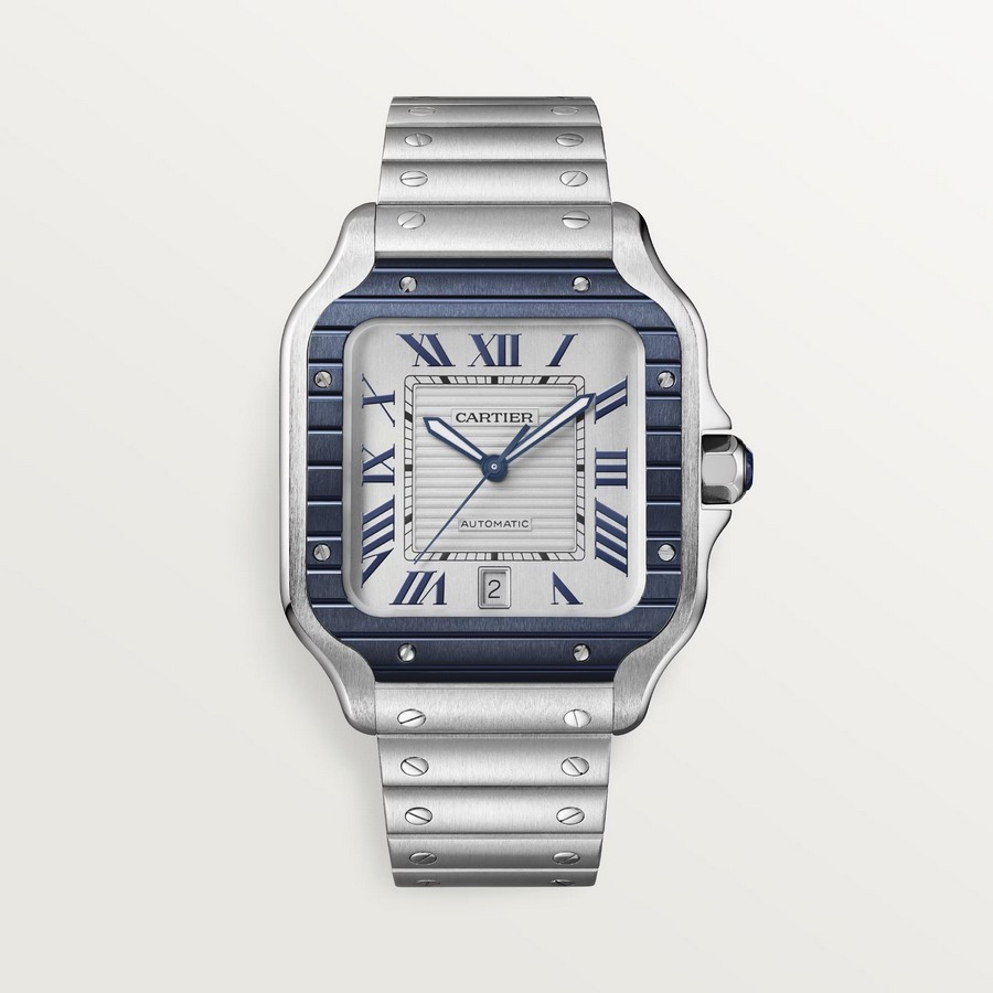 Đồng Hồ Cartier Santos De Cartier Large Watch Nữ Xám Xanh